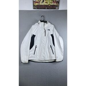 The North Face Jacket Womens XL White HyVent Hooded Waterproof Rain Coat Ski